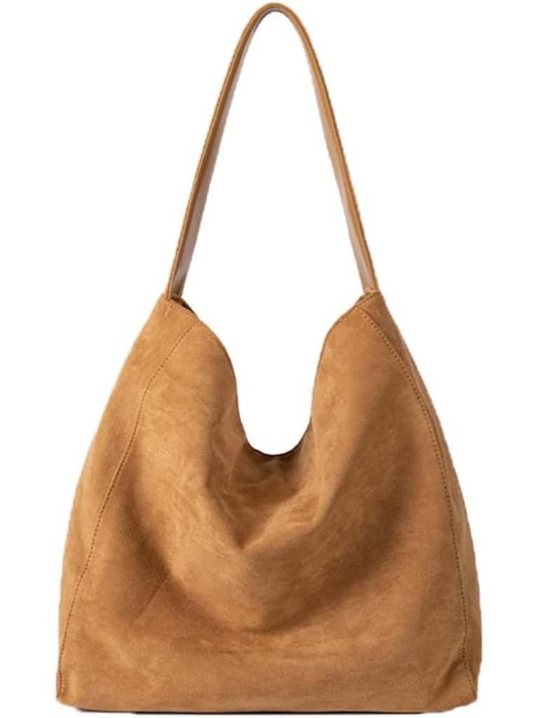 Women's Suede Hobo Tote Bag Casual Shoulder Slouchy Bag Stylish Handbag Fall Win